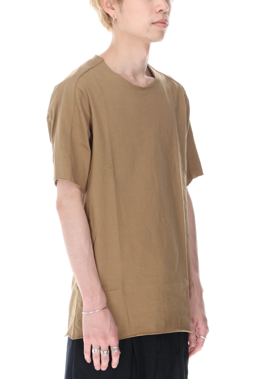 High Density Cotton Jersey Short Sleeve T-shirts Kahki / Beige