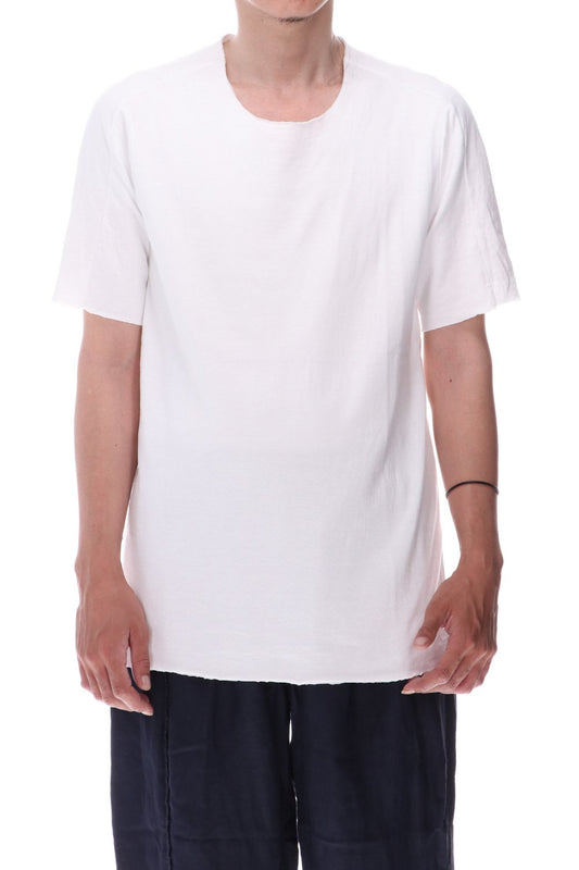 Dual-Layered Fabric Cotton T-Shirts White