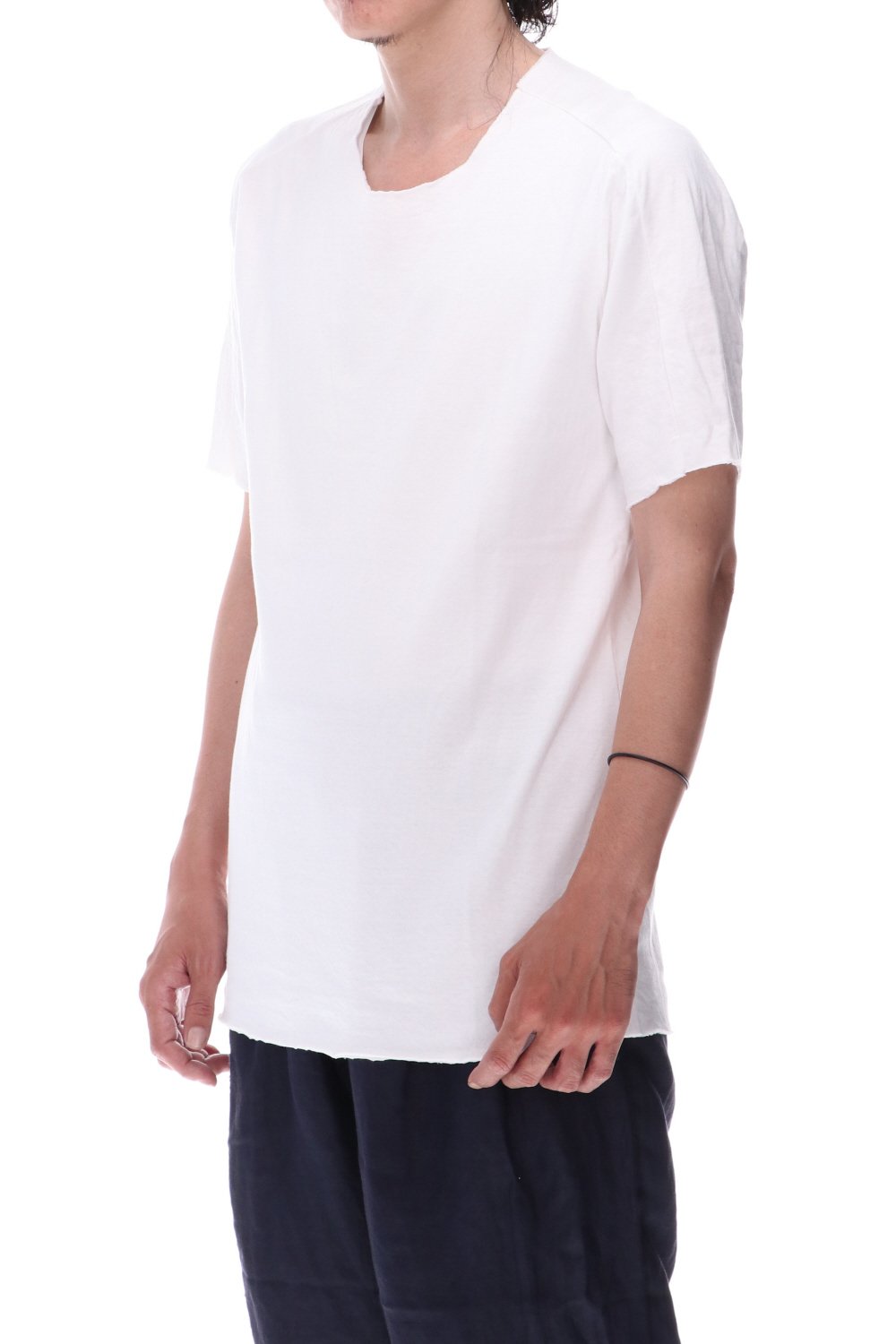 Dual-Layered Fabric Cotton T-Shirts White