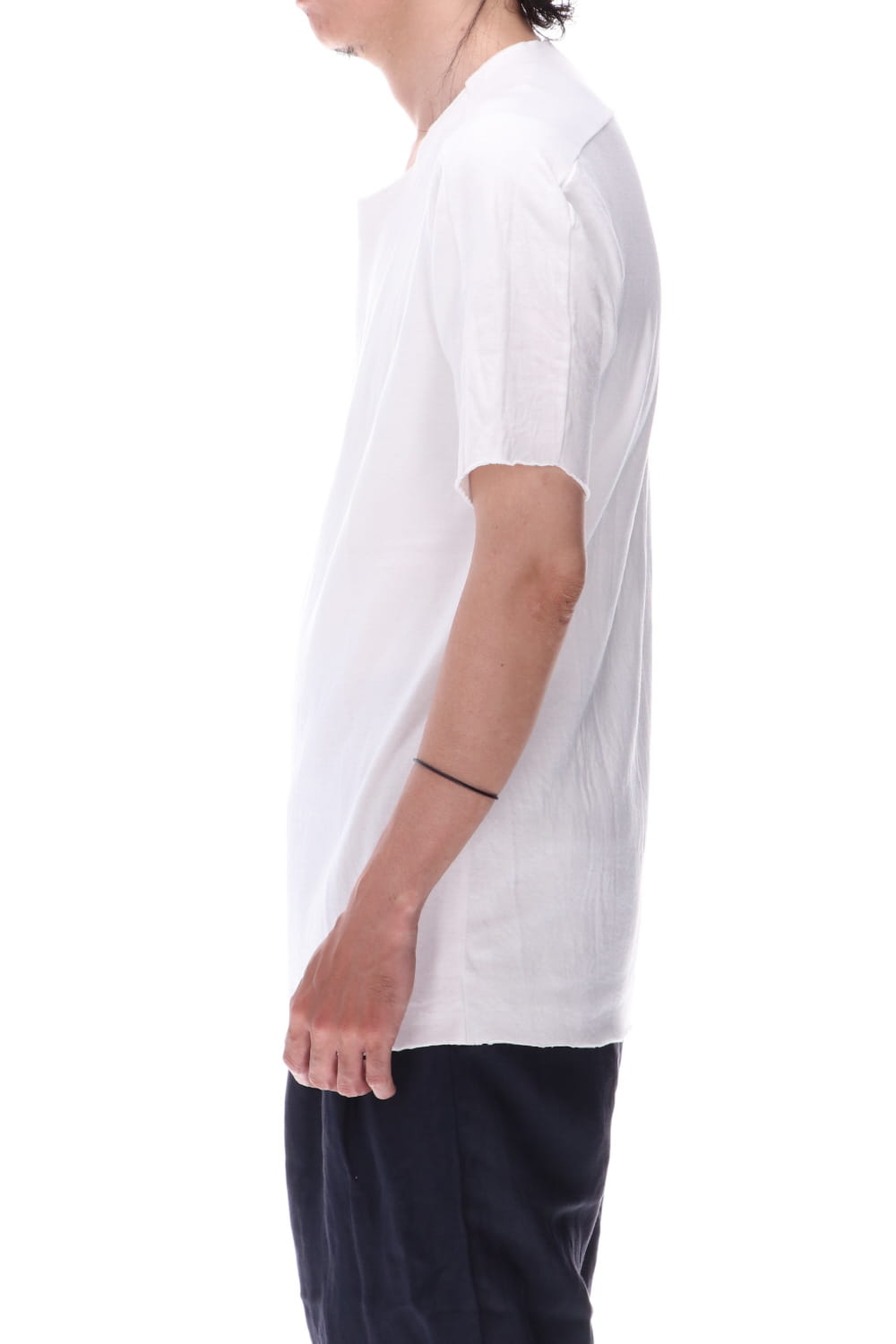 Dual-Layered Fabric Cotton T-Shirts White