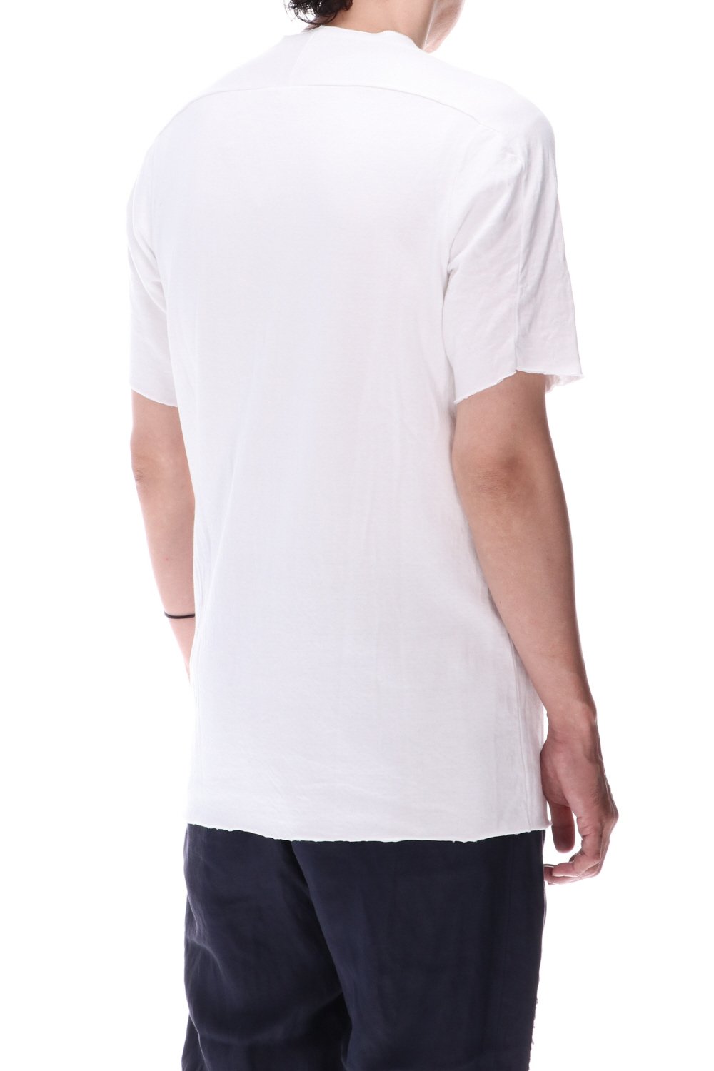 Dual-Layered Fabric Cotton T-Shirts White