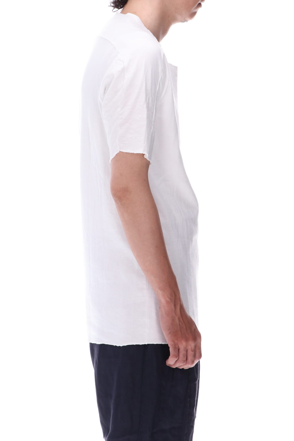 Dual-Layered Fabric Cotton T-Shirts White