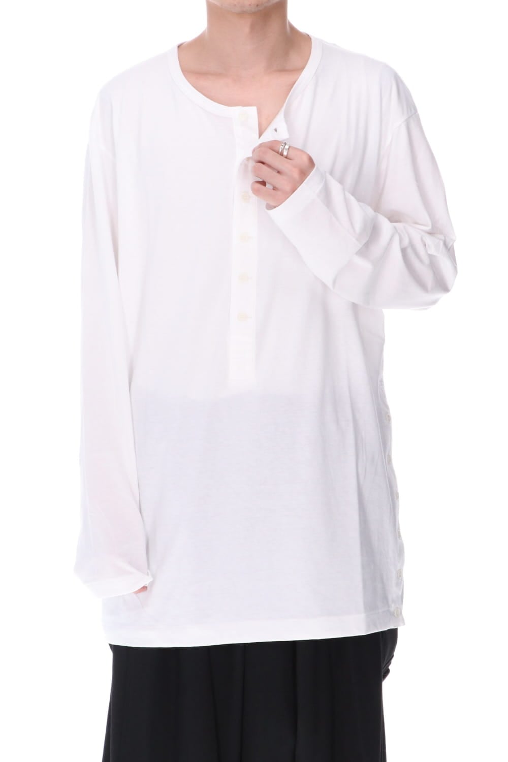 Kartima Jersey Henry Neckt T-shirt White