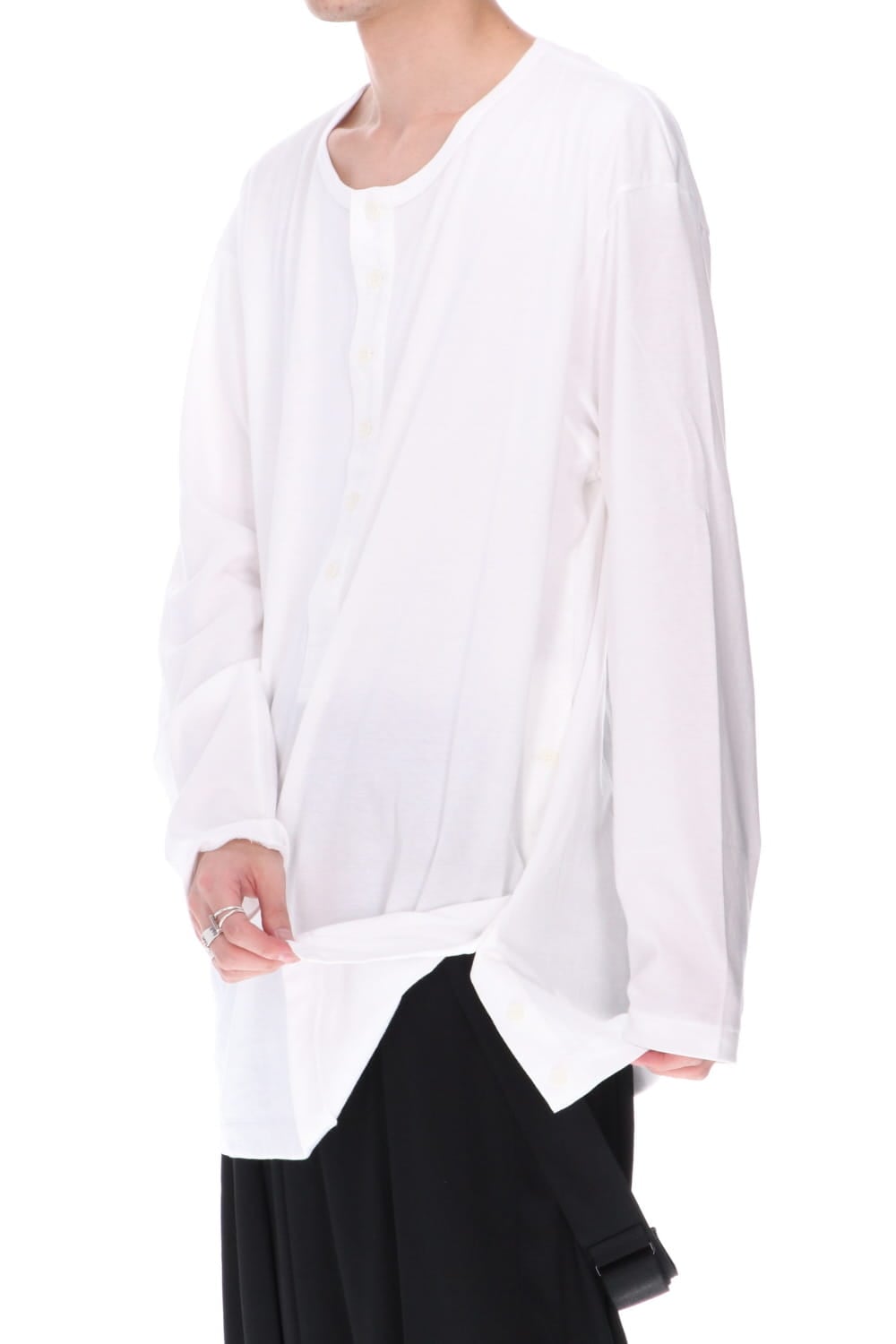 Kartima Jersey Henry Neckt T-shirt White