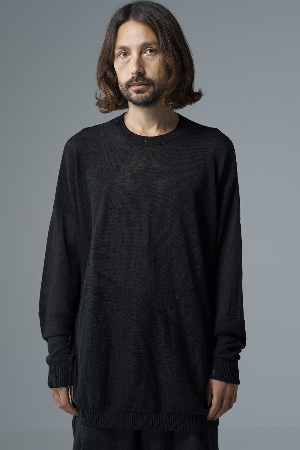 Knit long sleeve linen nylon combination