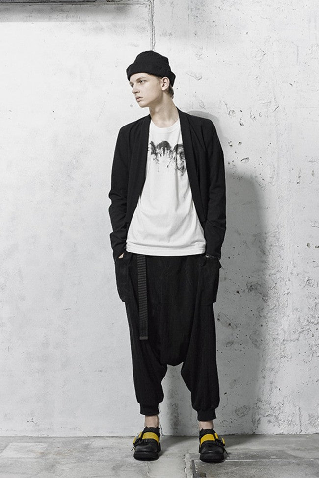 Saruel pants with belt Black Stripe