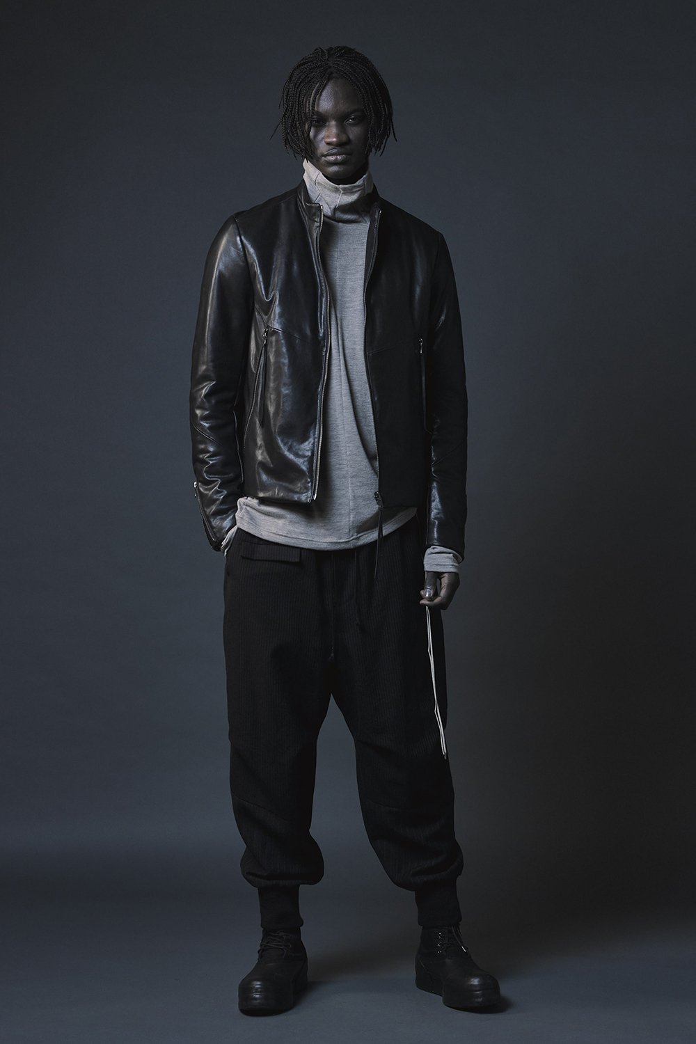 Lamb leather Batting Biker jacket