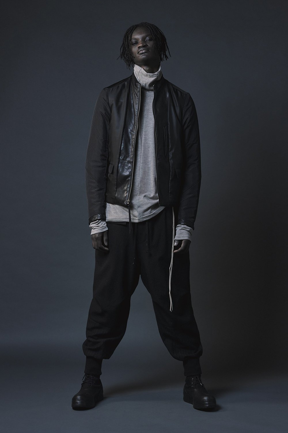 Lamb leather Batting Biker jacket