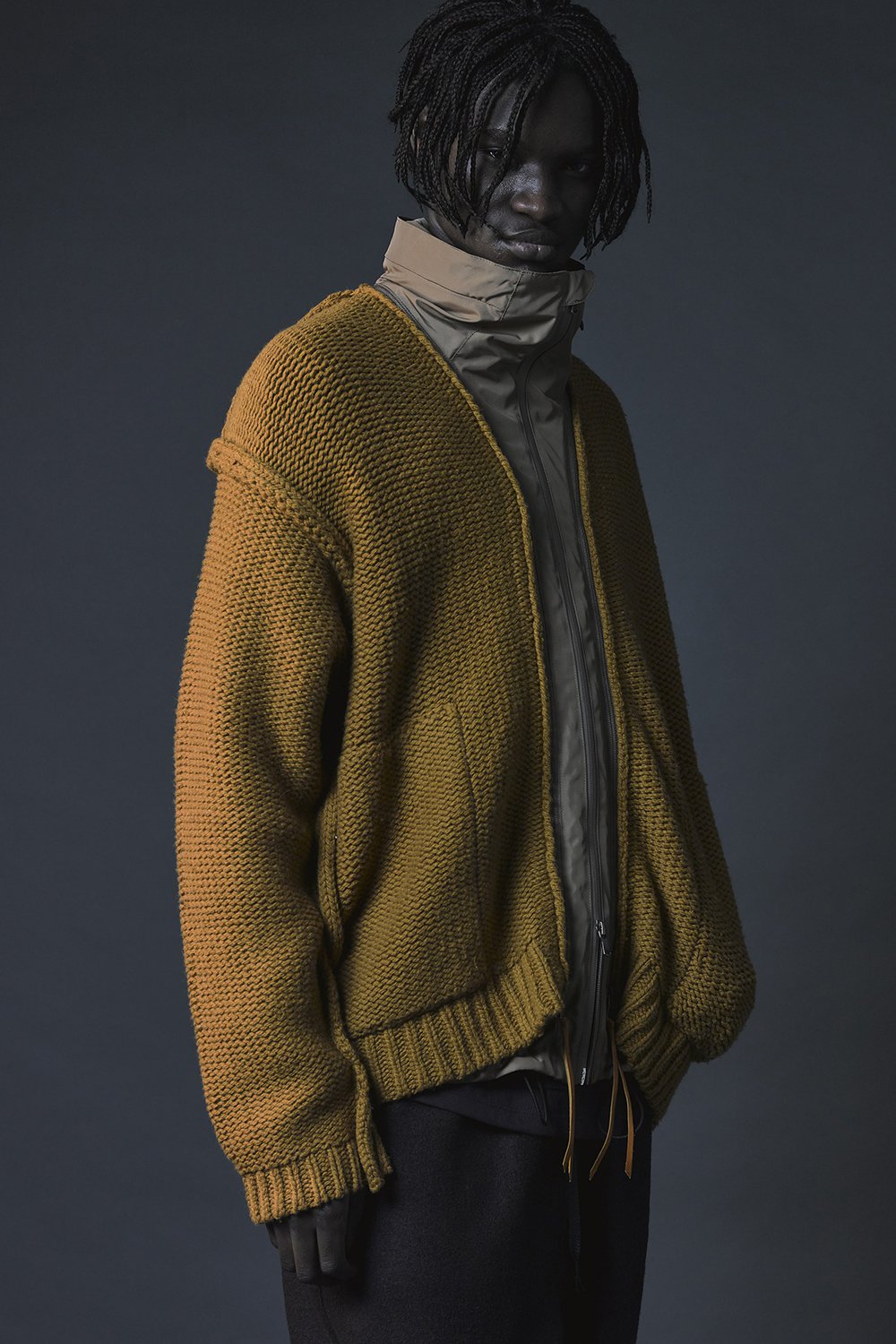 Layered cardigan Mustard