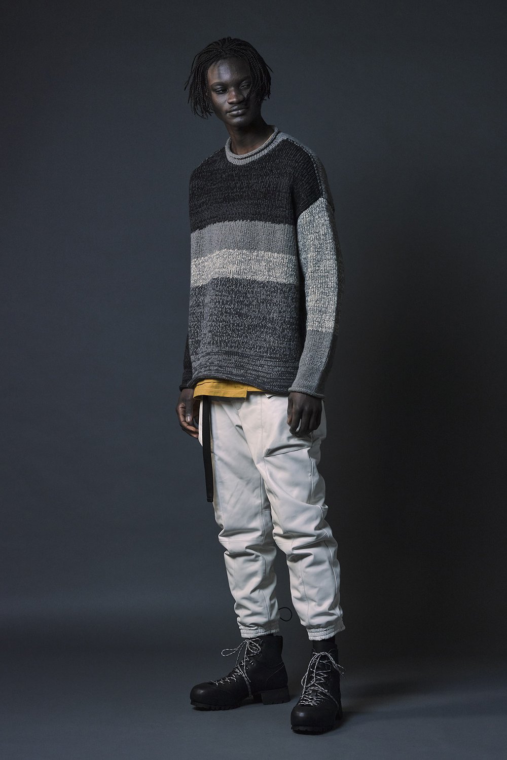 Hem Layered Long Sleeve T-Shirts Mustard