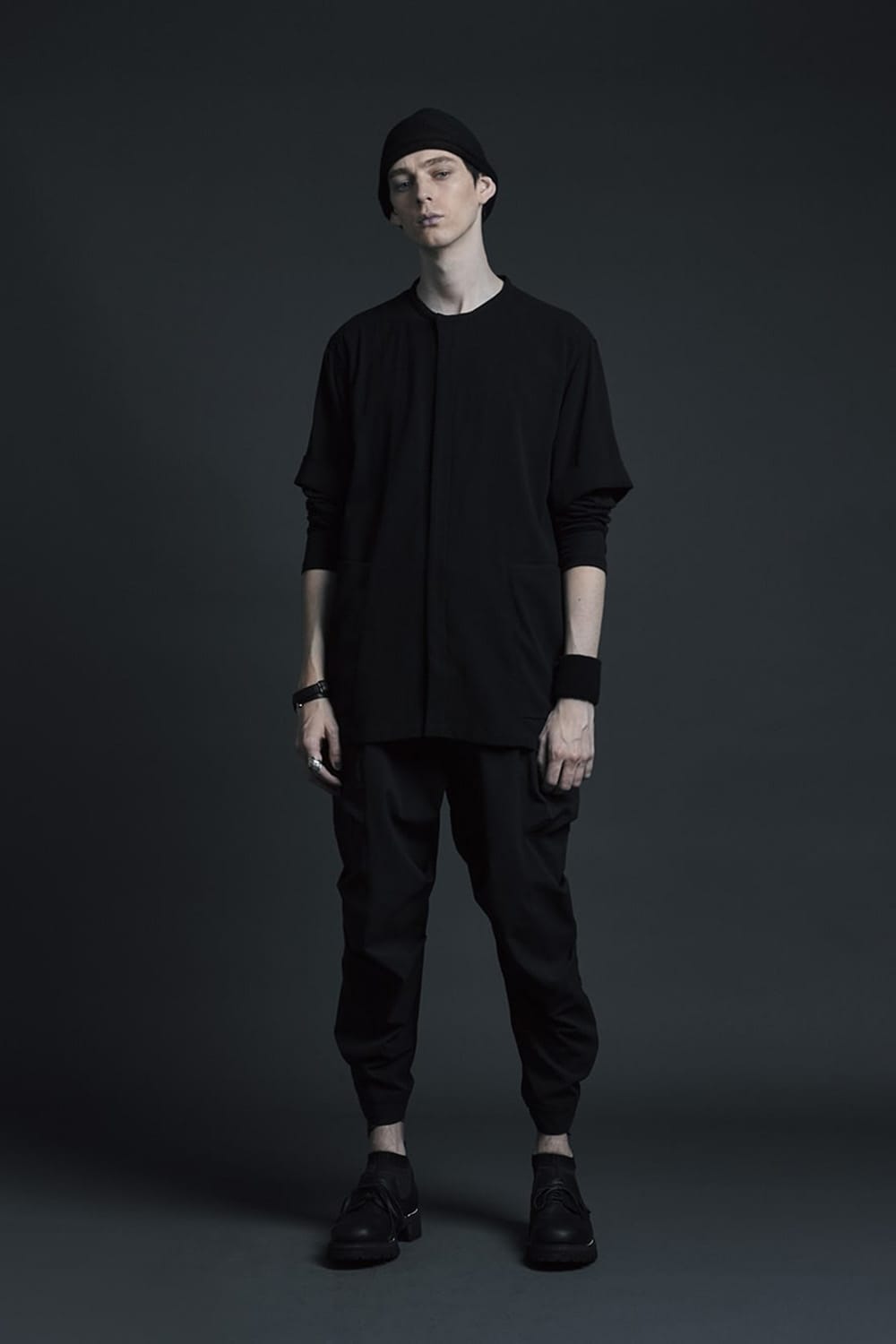 Hard twist Double weave Short sleeve shirt Black