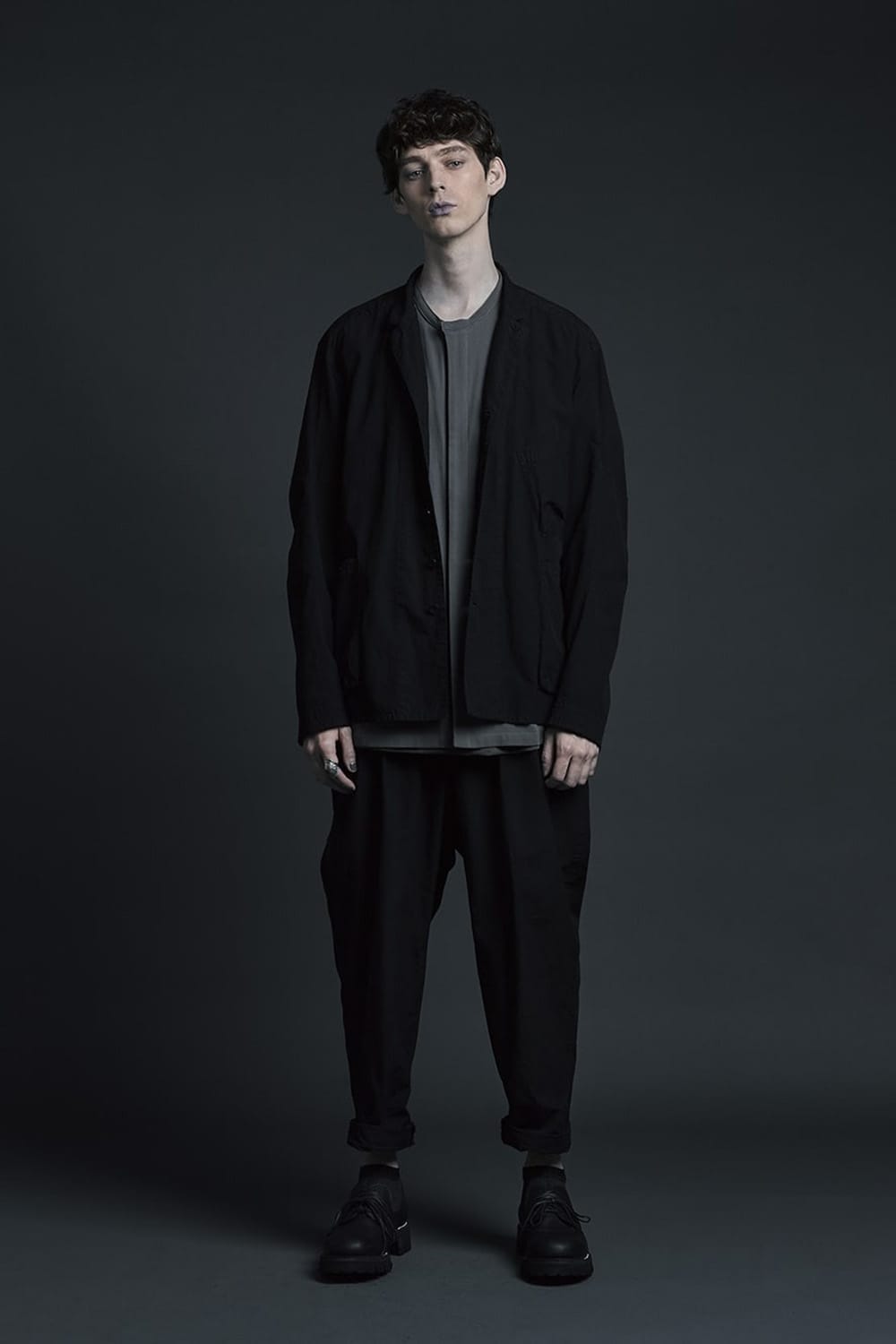 Hard twist Double weave Short sleeve shirt Gray