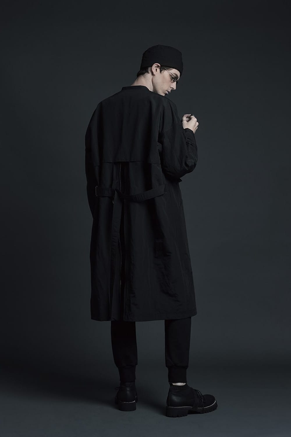 Cotton Nylon Collarles Coat