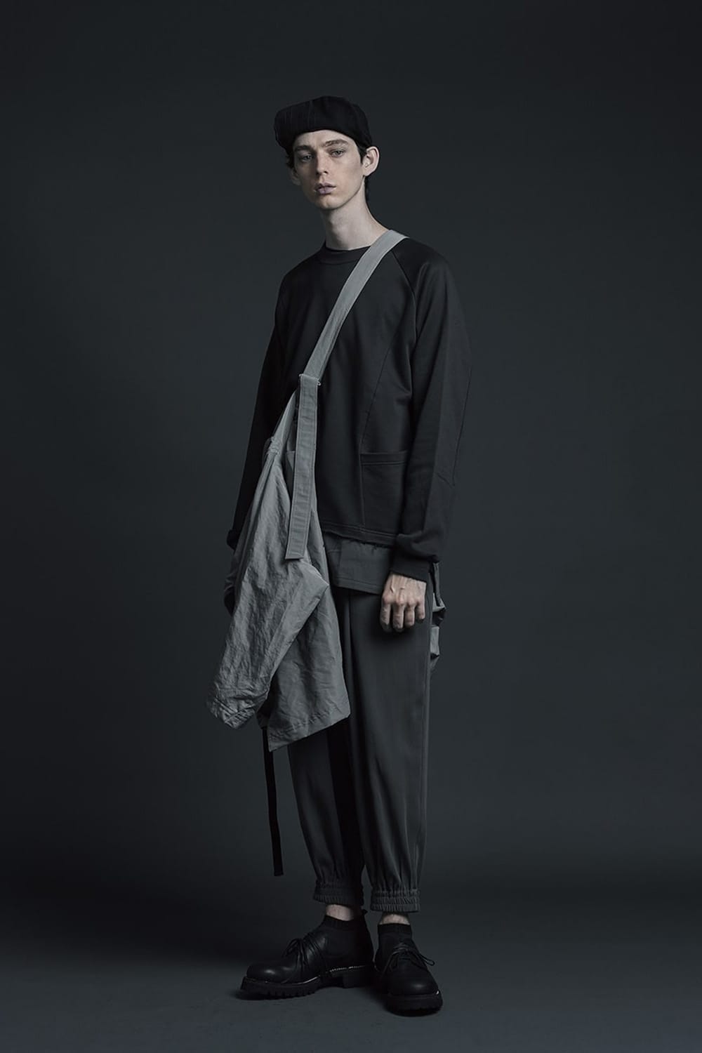 Hard twist Double weave Cuff pants Gray