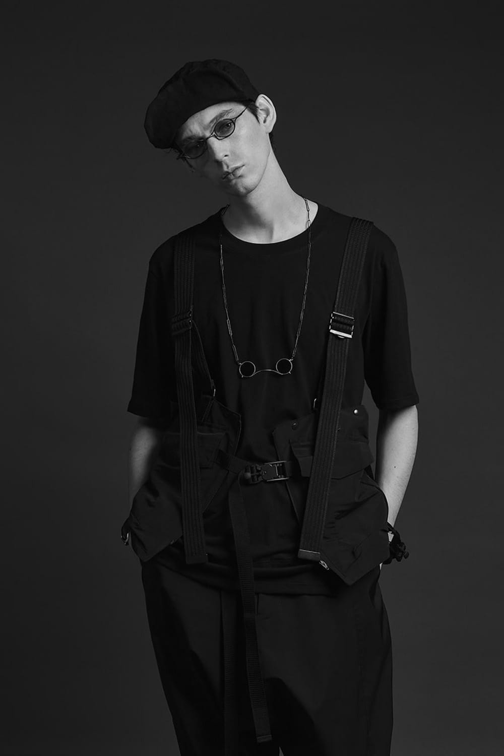 Jersey stitch Back body Cordura Patchwork Short sleeve T-shirt Charcoal