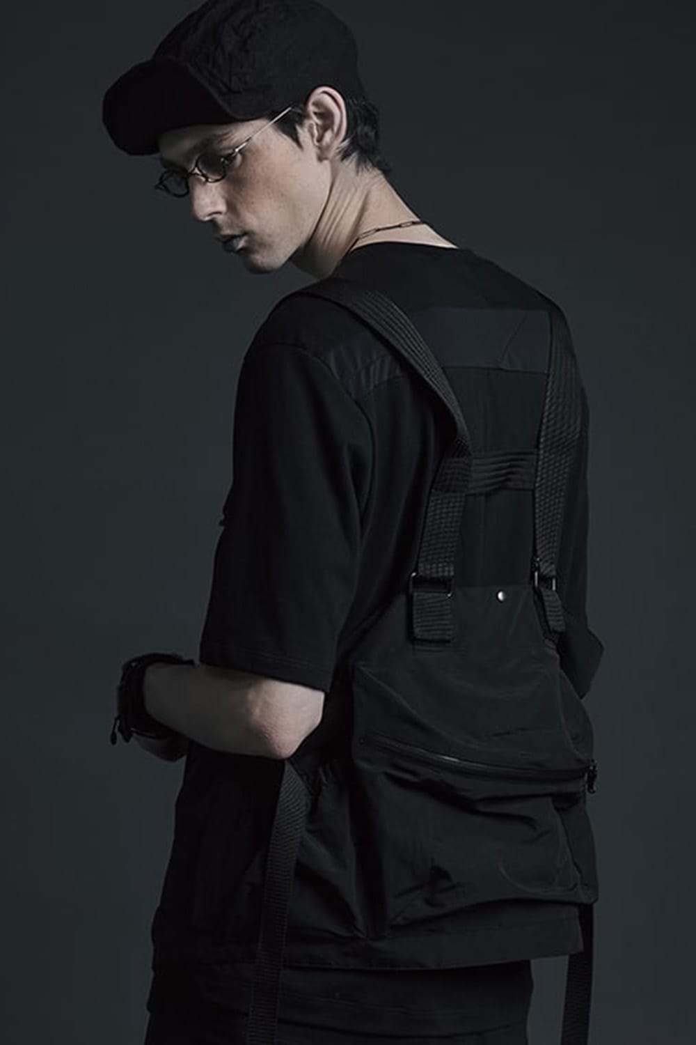 Jersey stitch Back body Cordura Patchwork Short sleeve T-shirt Charcoal