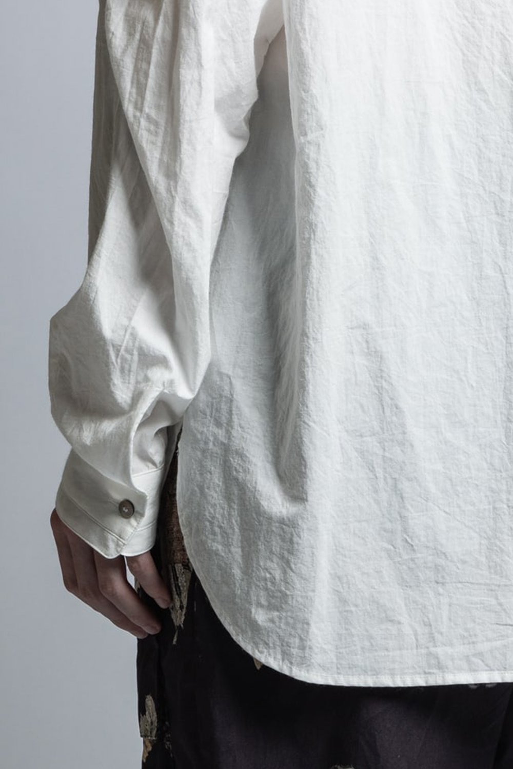 Typewriter Cloth Collarless Shirt