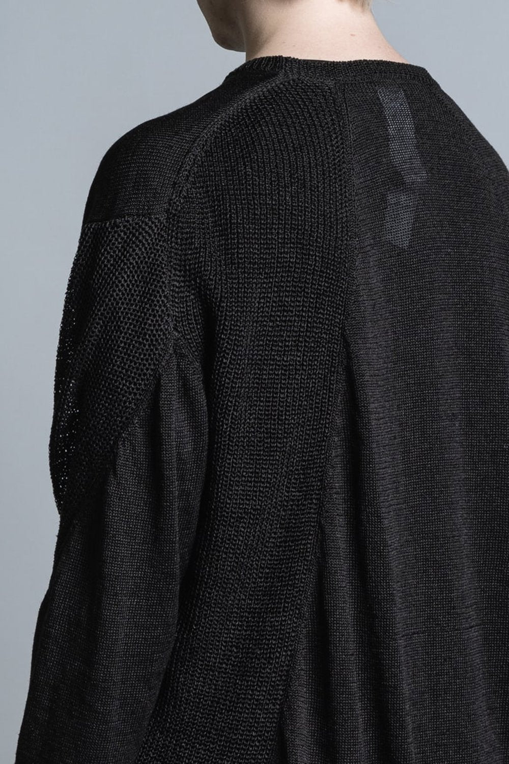 Nylon/Linen Middle Gauge Long Sleeve Pullover Knit