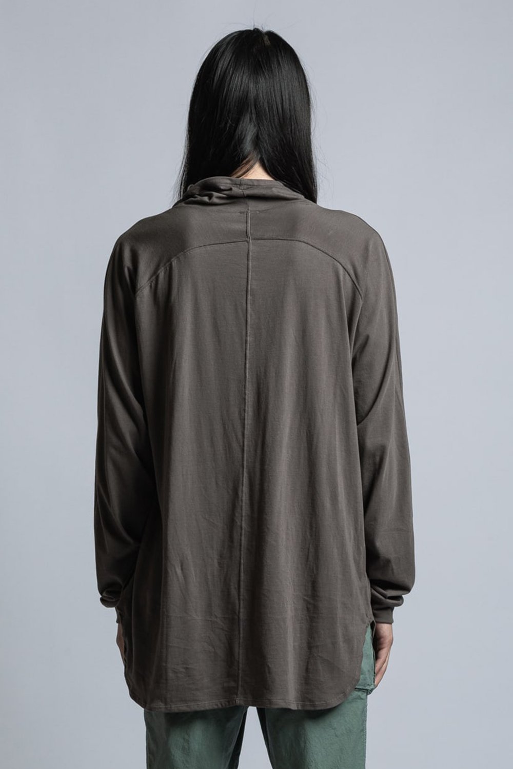 40/- Jersey Stitch Mask Long Sleeve T-Shirt Gray Khaki