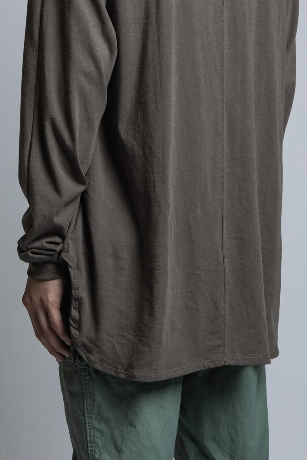 40/- Jersey Stitch Mask Long Sleeve T-Shirt Gray Khaki