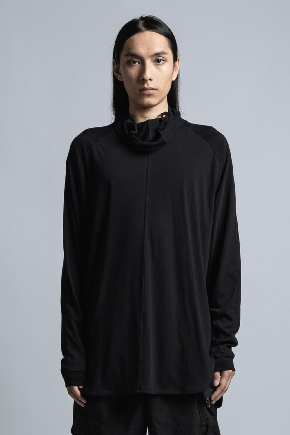 40/- Jersey Stitch Mask Long Sleeve T-Shirt Black