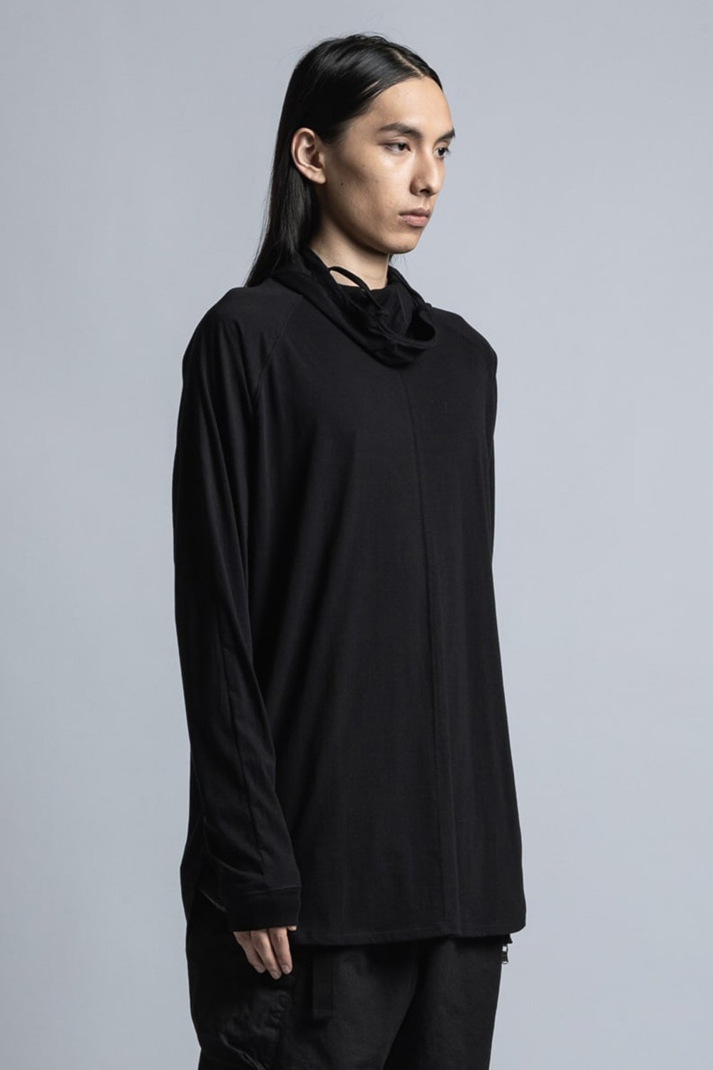 40/- Jersey Stitch Mask Long Sleeve T-Shirt Black