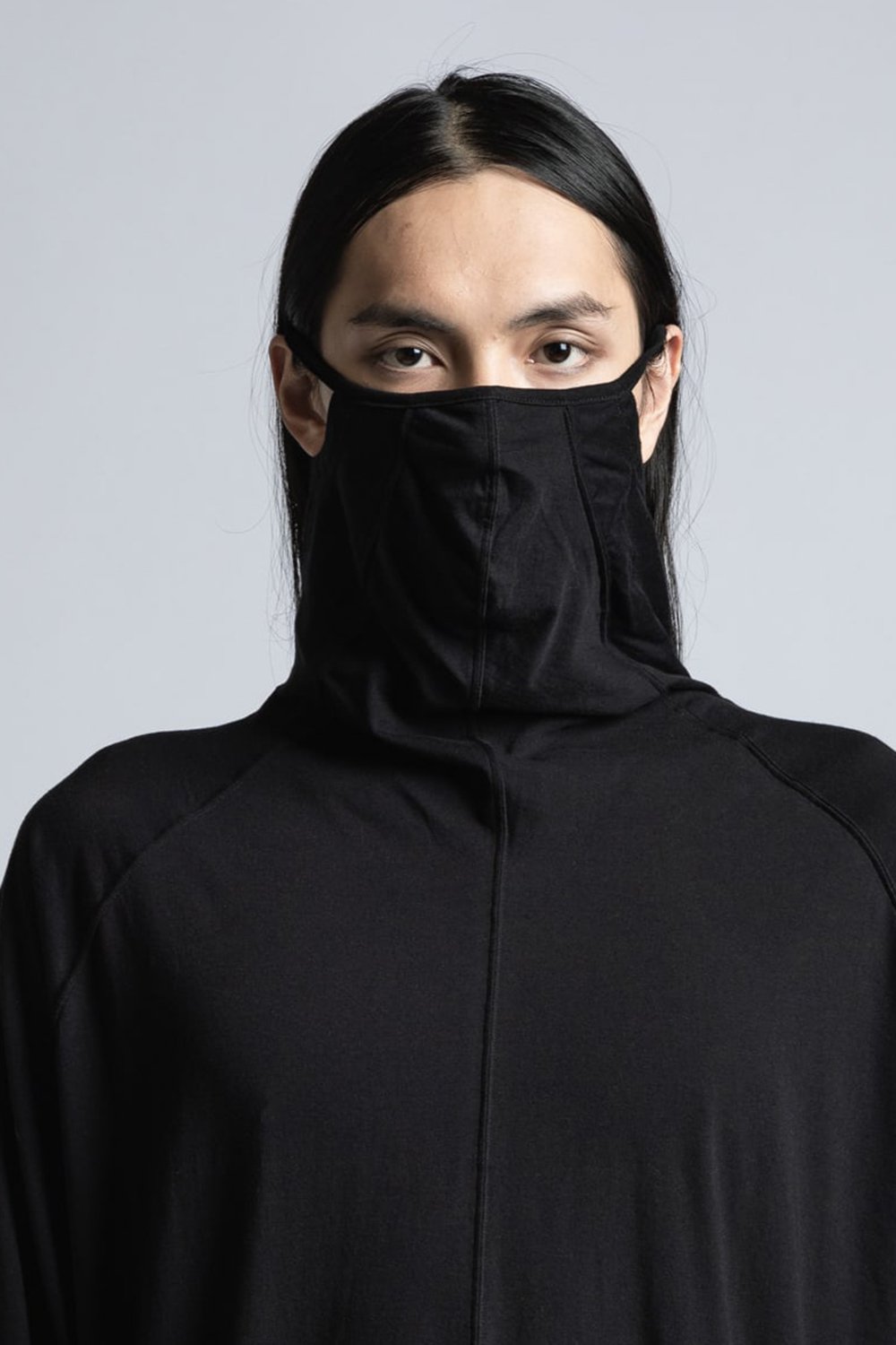 40/- Jersey Stitch Mask Long Sleeve T-Shirt Black