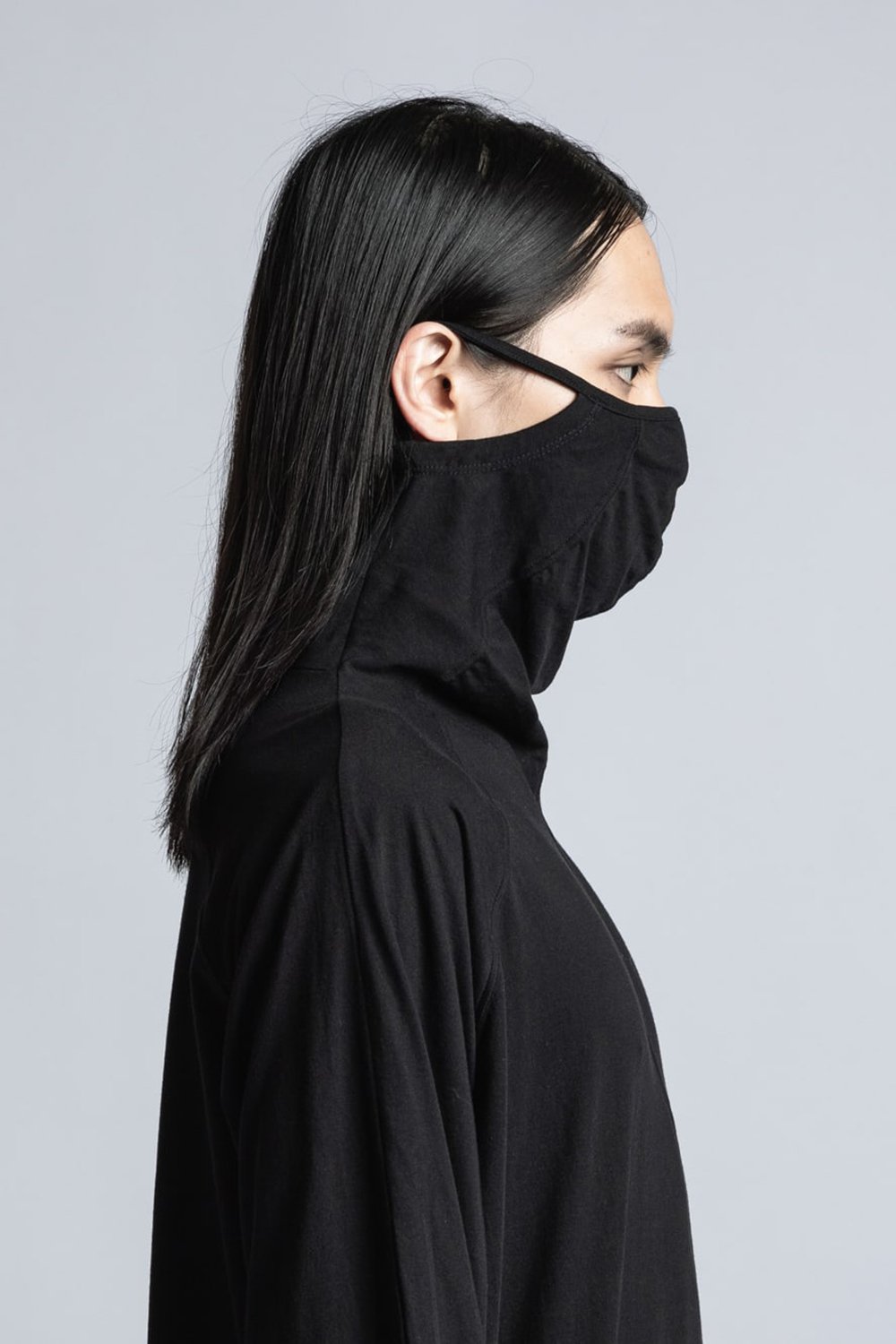 40/- Jersey Stitch Mask Long Sleeve T-Shirt Black