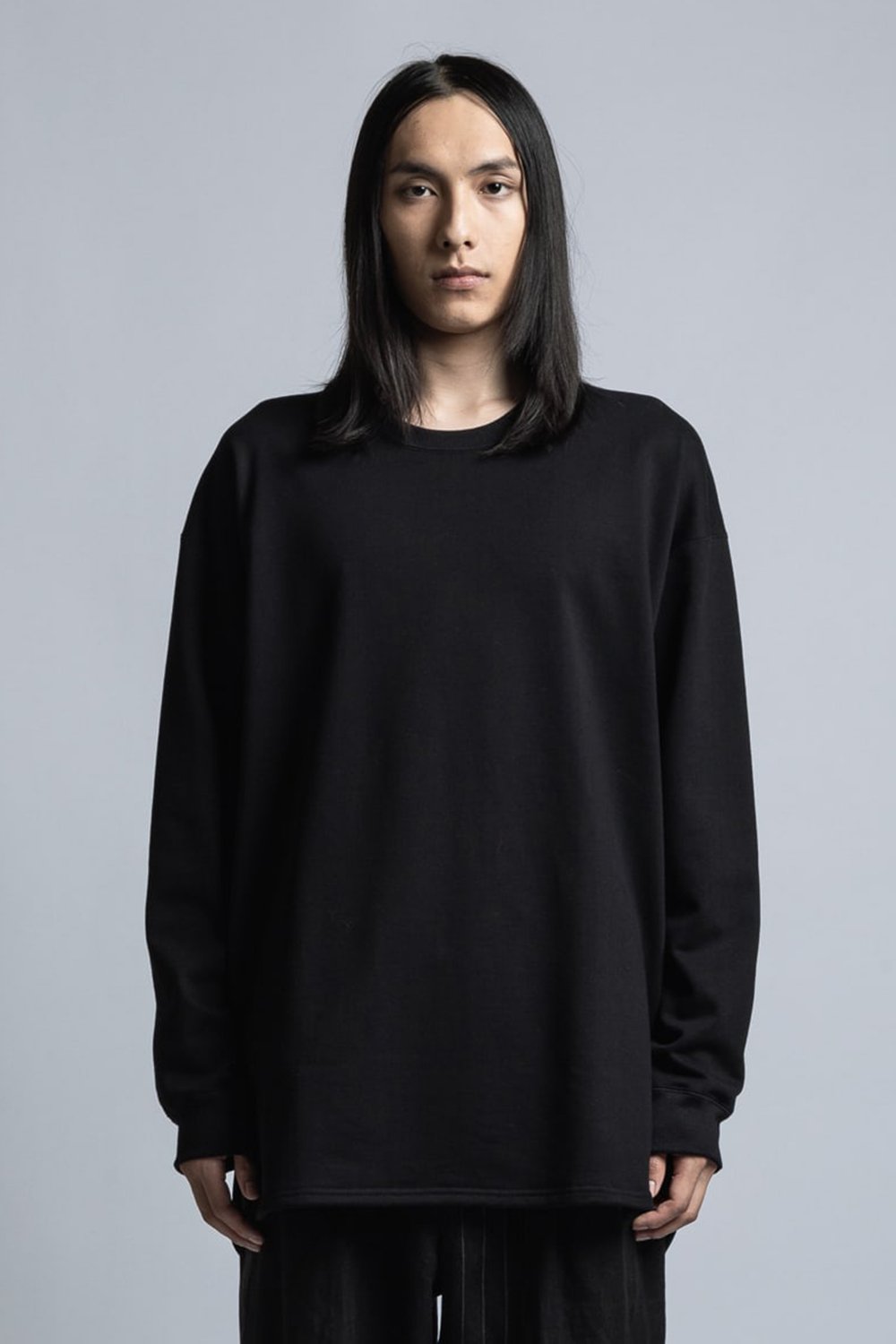 Mercerized Cotton Sweat Pullover Black