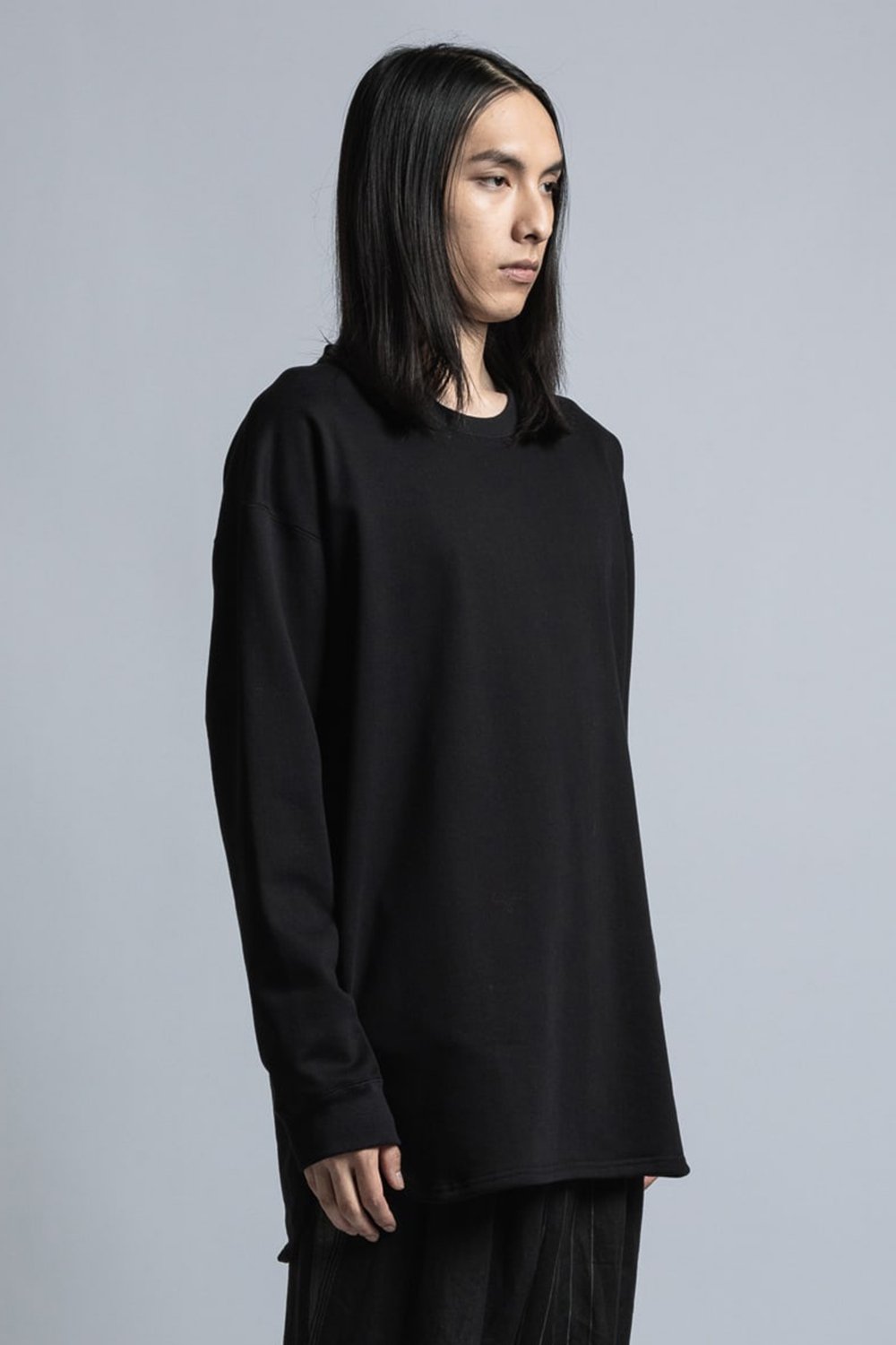 Mercerized Cotton Sweat Pullover Black
