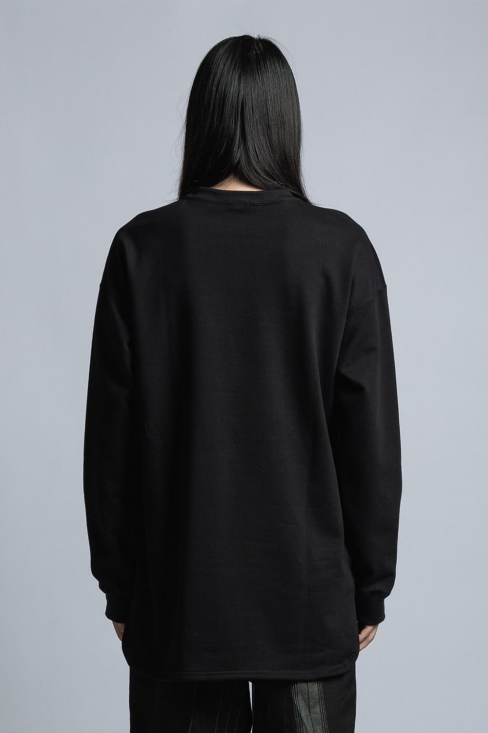 Mercerized Cotton Sweat Pullover Black