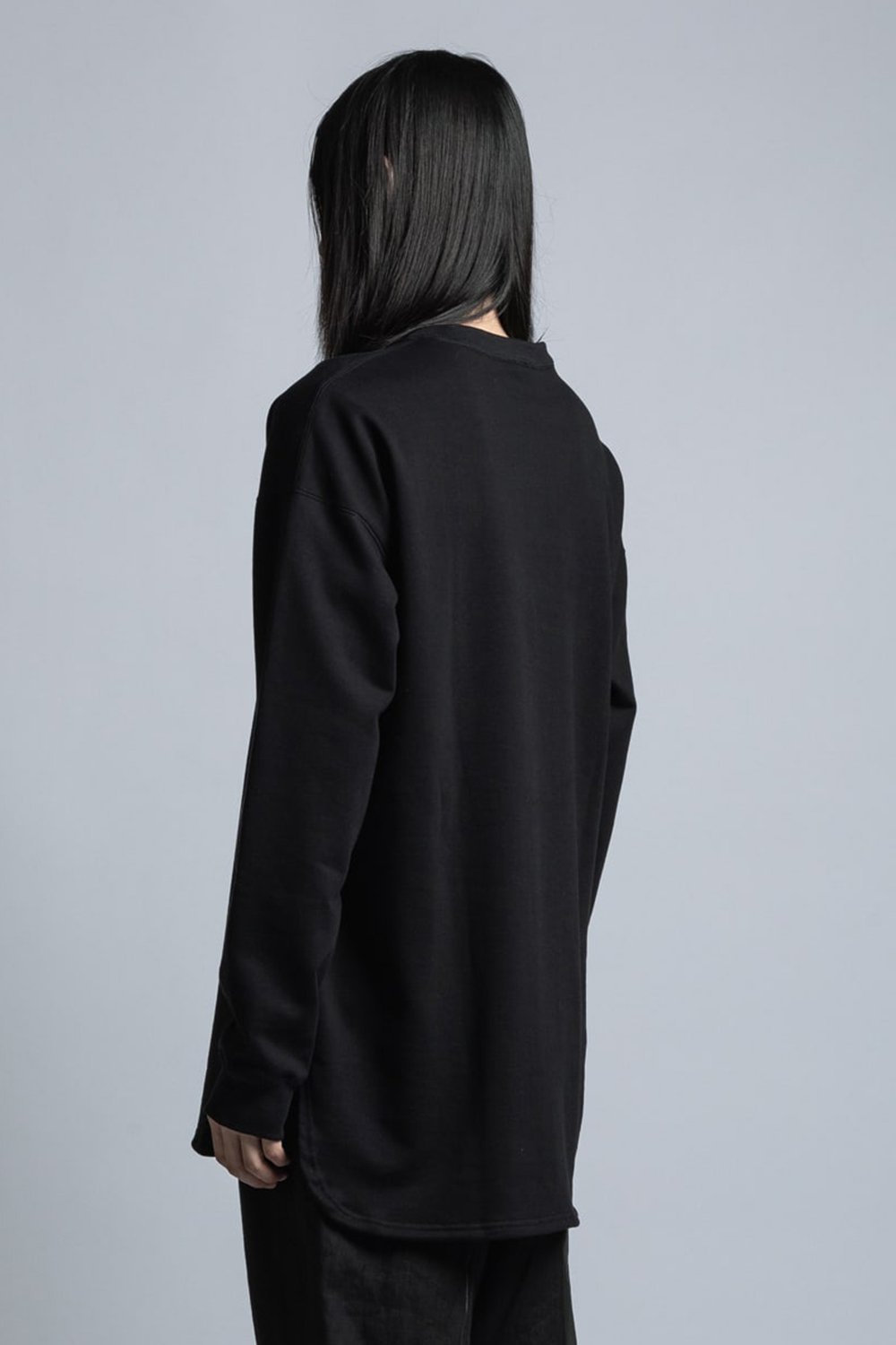 Mercerized Cotton Sweat Pullover Black