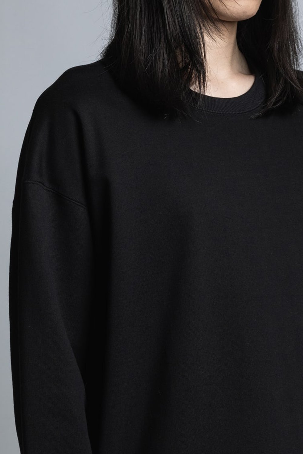 Mercerized Cotton Sweat Pullover Black