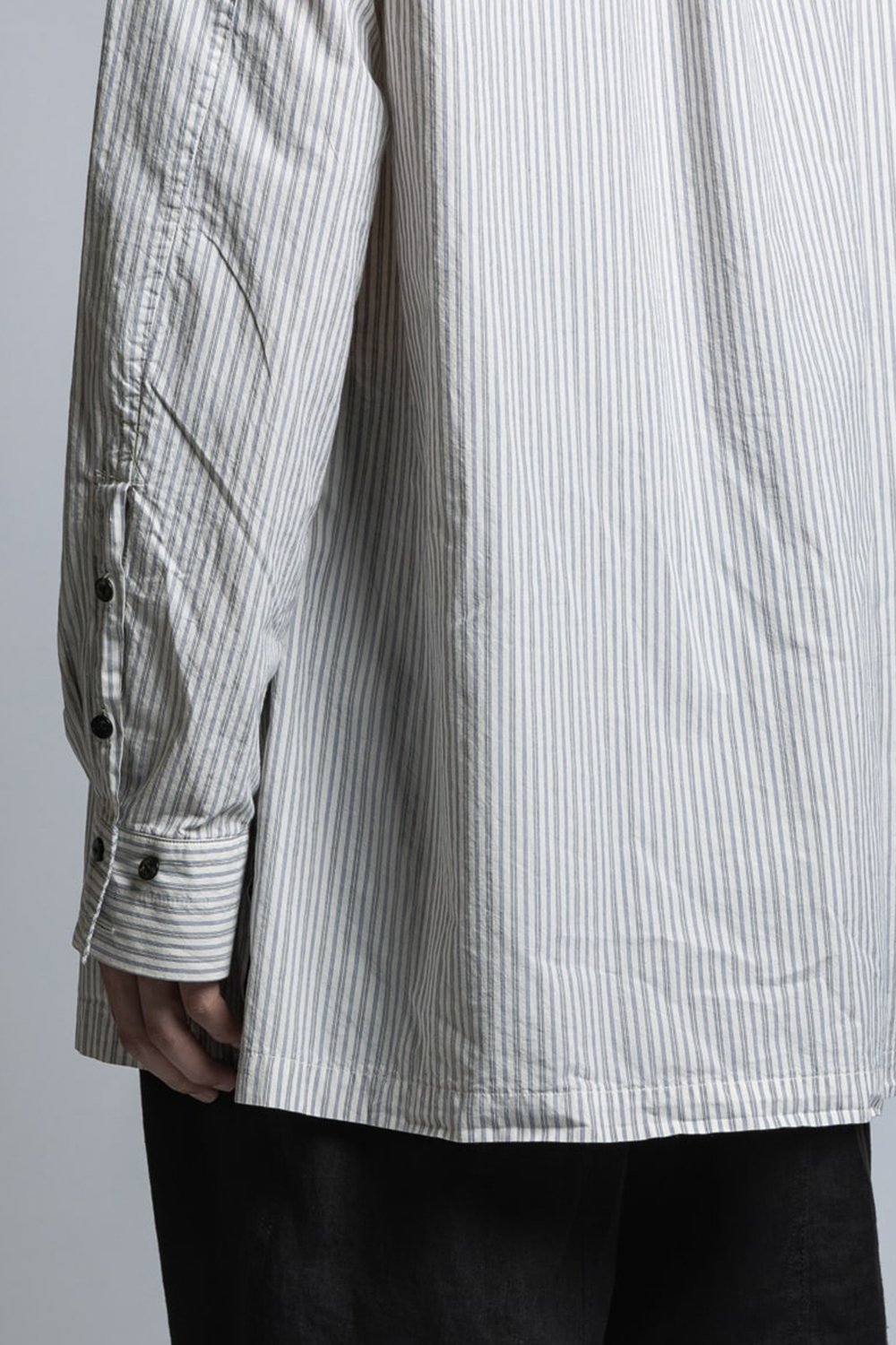 Striped Shirt With Diagonal Opening