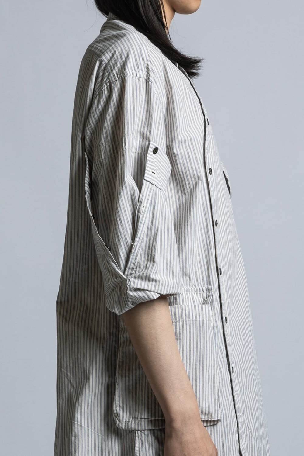 Striped Shirt With Diagonal Opening