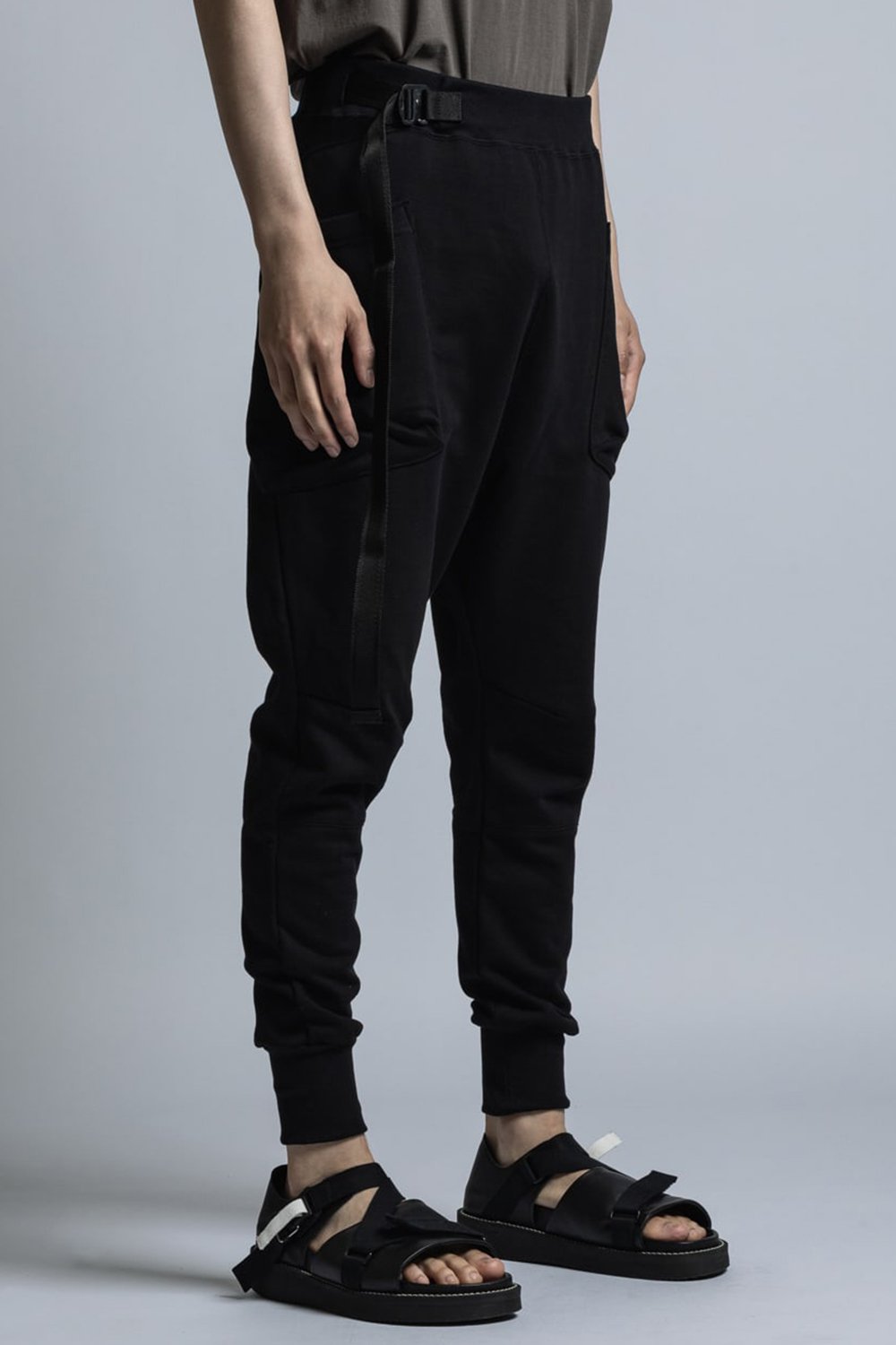 Cotton Silkete Sweat Skinny Pants Black