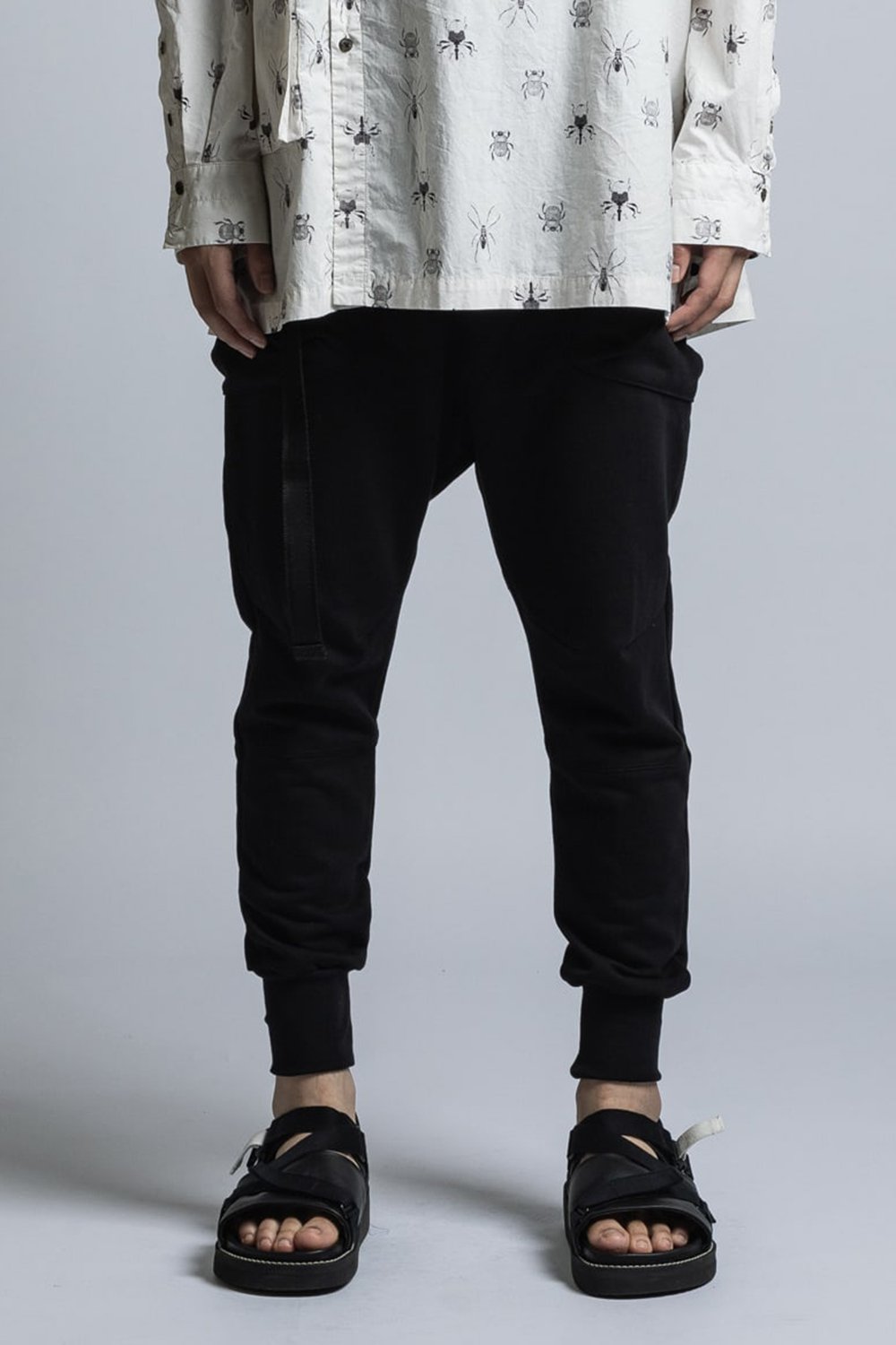 Cotton Silkete Sweat Skinny Pants Black