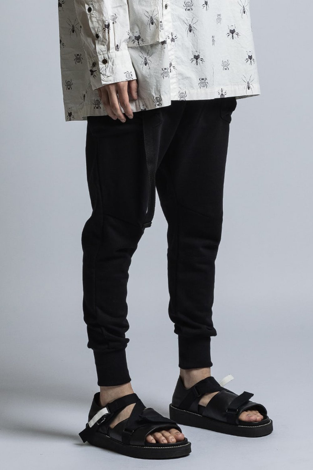 Cotton Silkete Sweat Skinny Pants Black