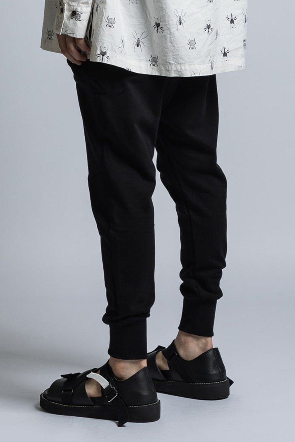 Cotton Silkete Sweat Skinny Pants Black