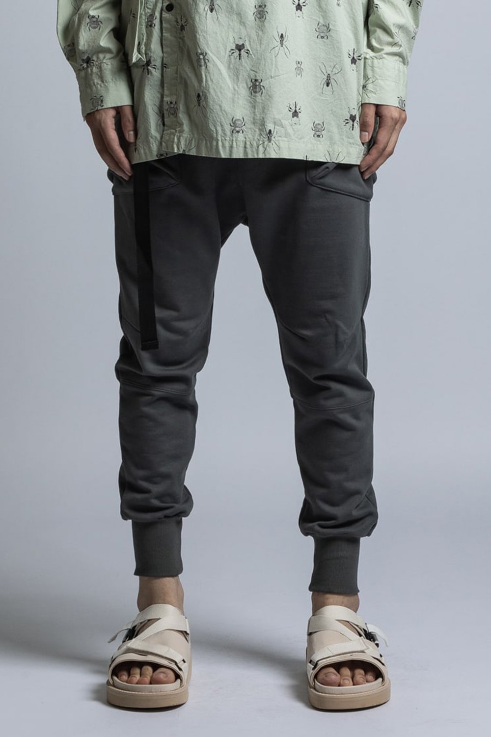 Cotton Silkete Sweat Skinny Pants D.Gray