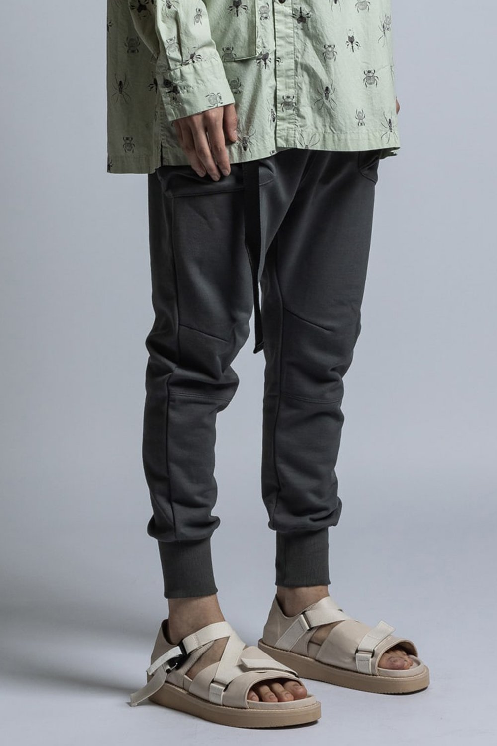 Cotton Silkete Sweat Skinny Pants D.Gray