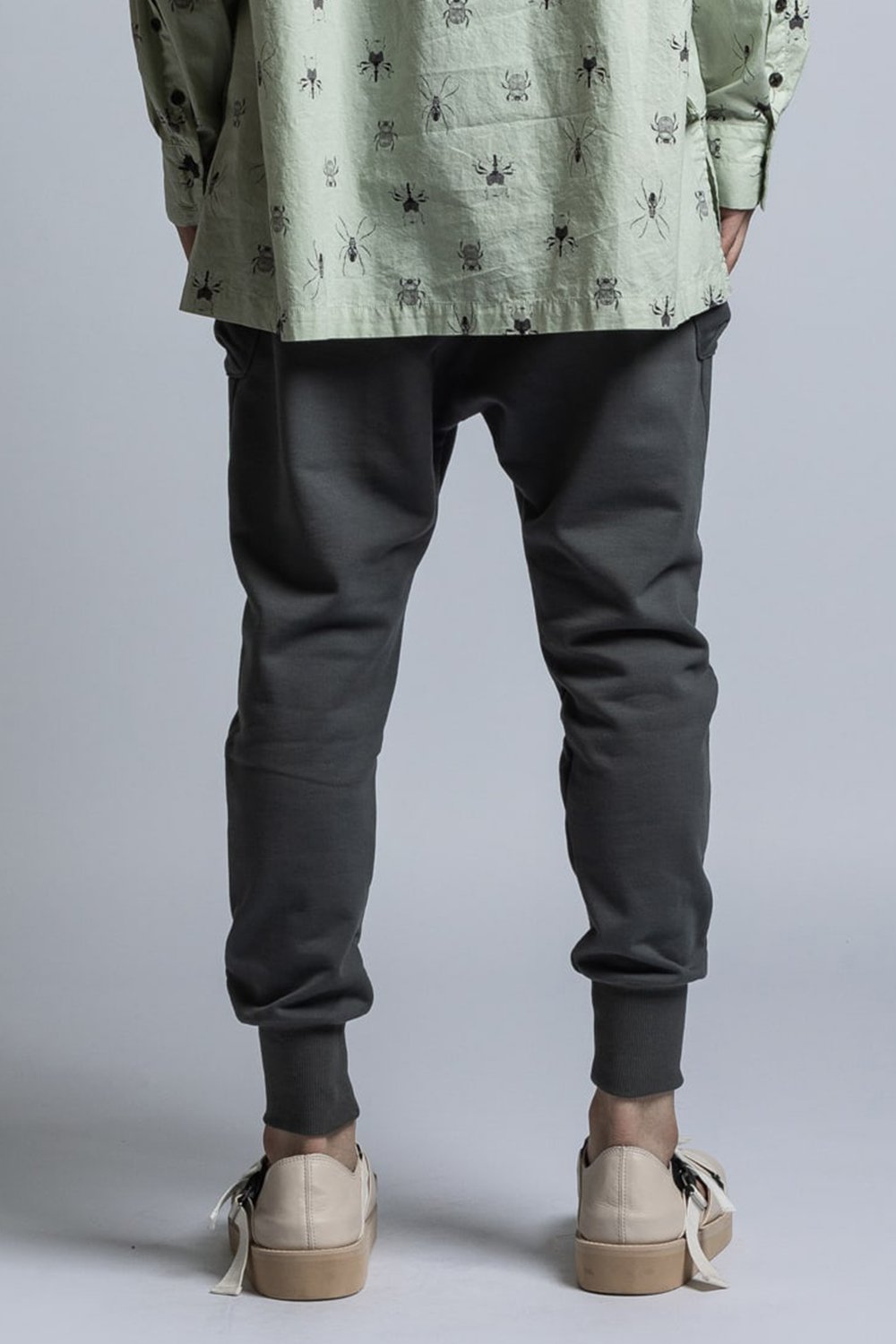 Cotton Silkete Sweat Skinny Pants D.Gray