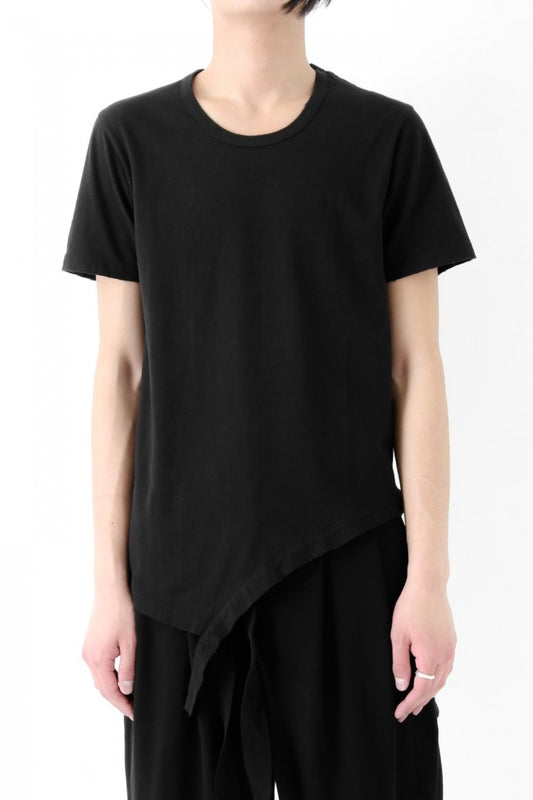 17SS Damage Finishing Assymetric Hem T BLACK