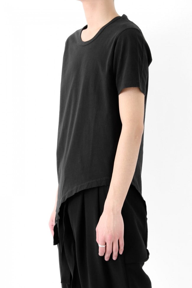 17SS Damage Finishing Assymetric Hem T BLACK