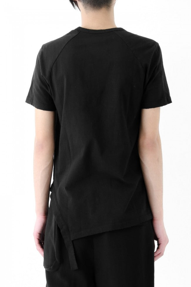 17SS Damage Finishing Assymetric Hem T BLACK