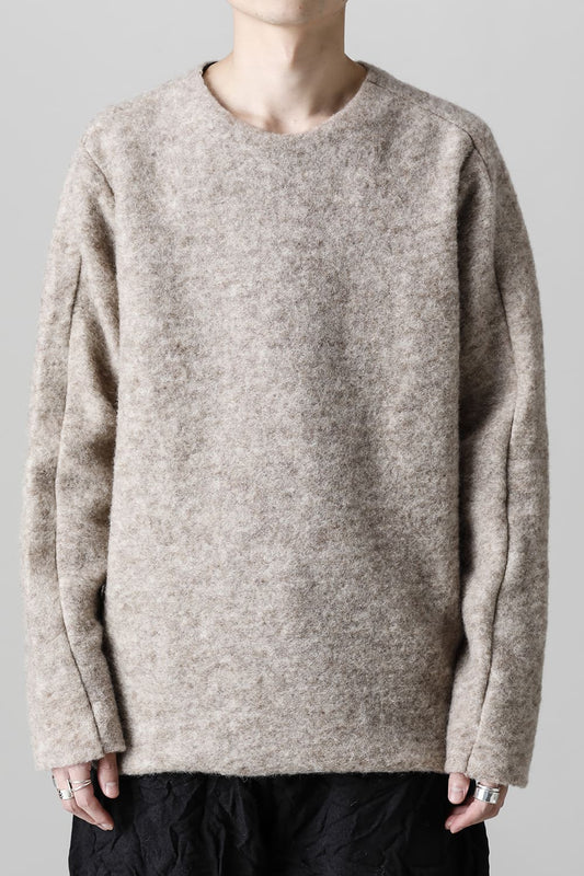 Italian Wool Blend Crew Neck Knit Beige