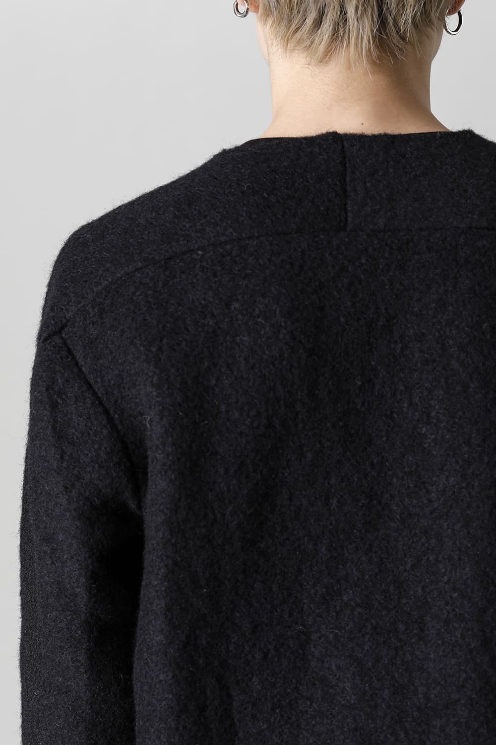 Italian Wool Blend Crew Neck Knit Black