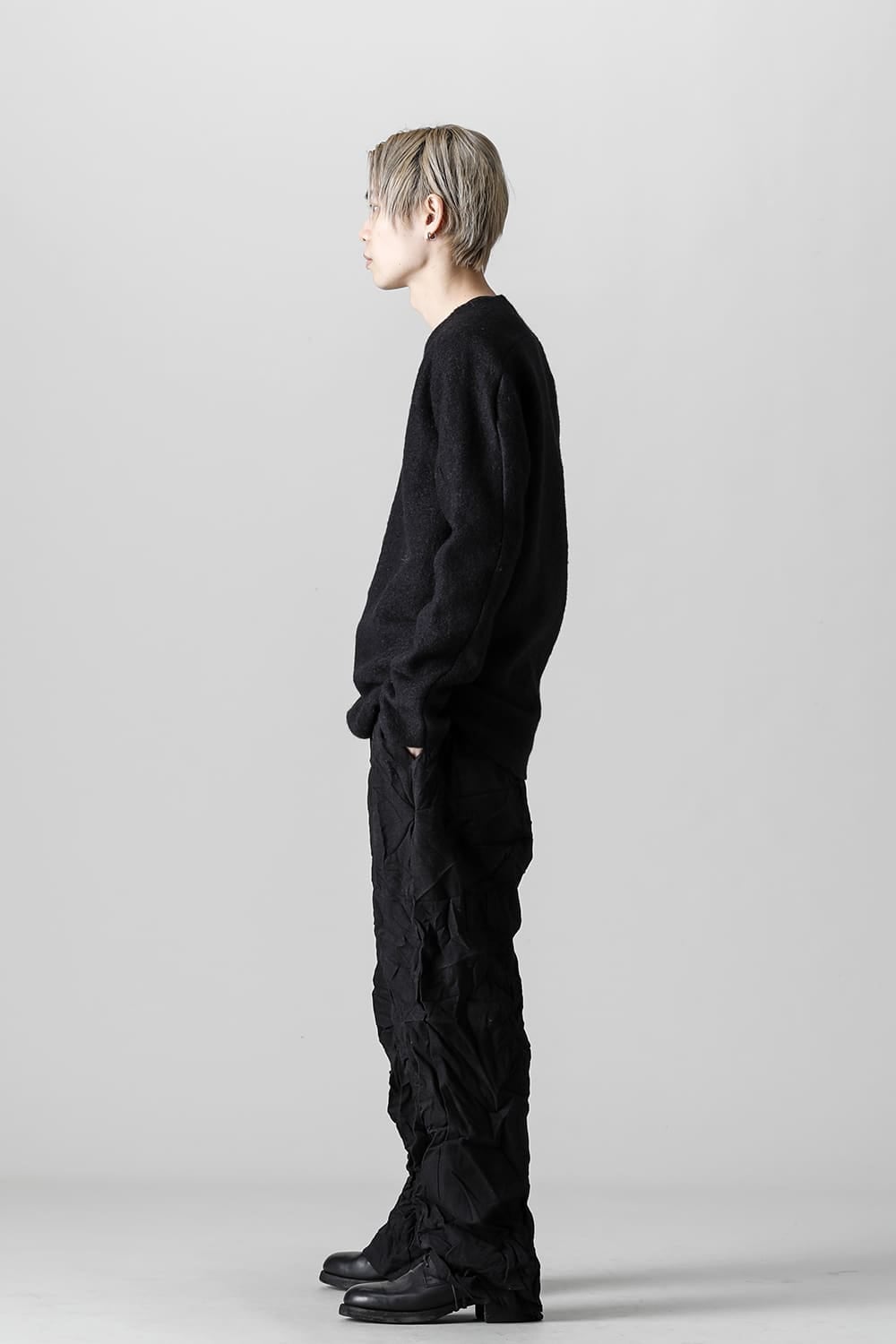 Italian Wool Blend Crew Neck Knit Black