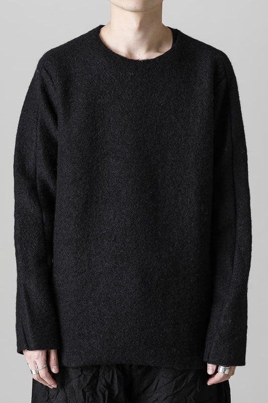 Italian Wool Blend Crew Neck Knit Black