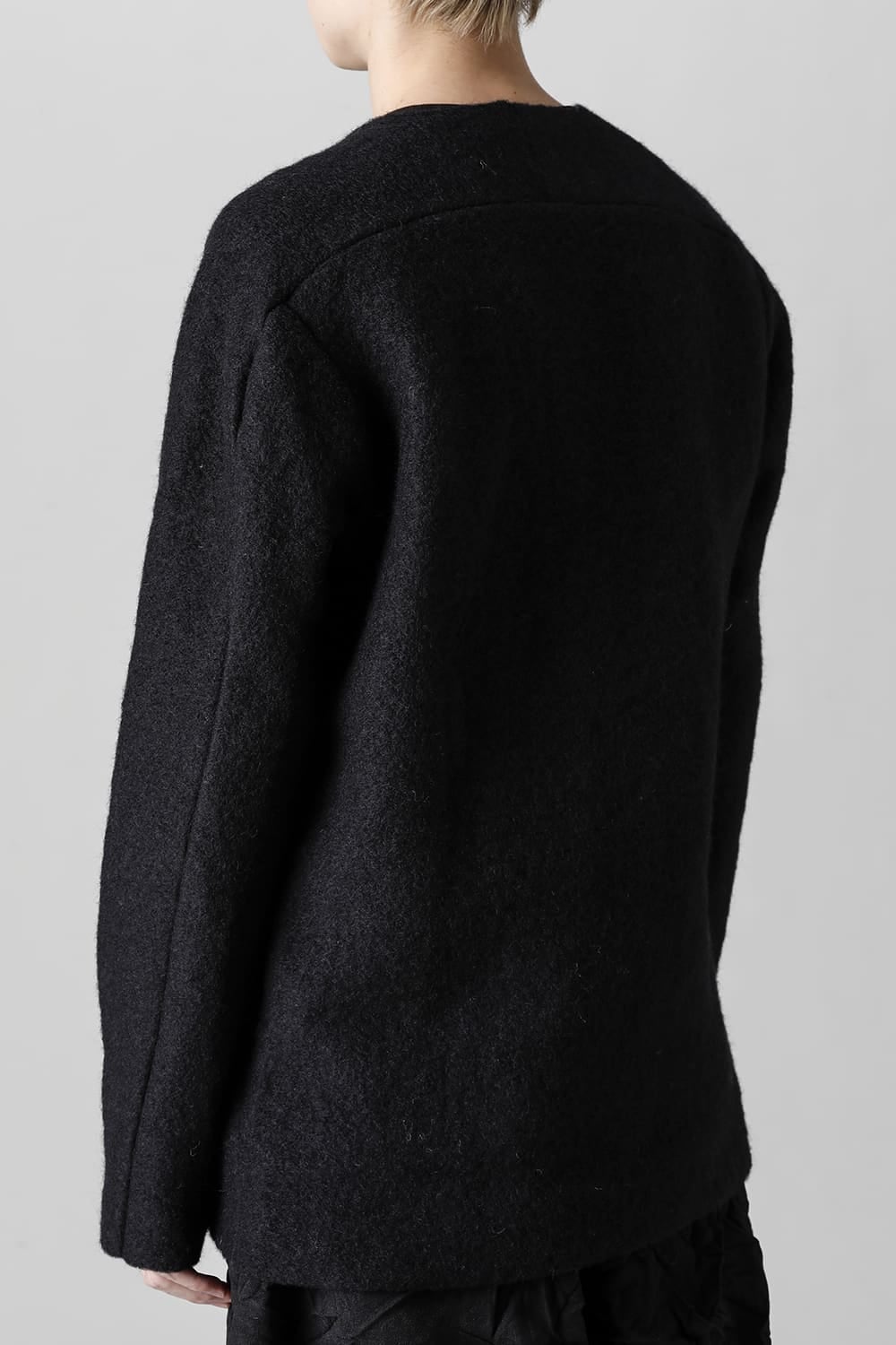Italian Wool Blend Crew Neck Knit Black